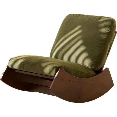 Fauteuil à bascule planeur confortable cadre bois massif,multiples réglages pour chambre salon nurserie-Mi (1/5)