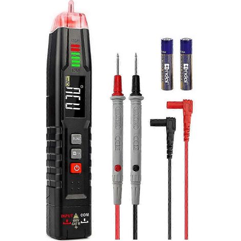 Testeur de tension multifonctionnel, multimètre automatique, détecteur de tension sans contact, stylo voltmètre avec affichage et lampe torche (1/4)