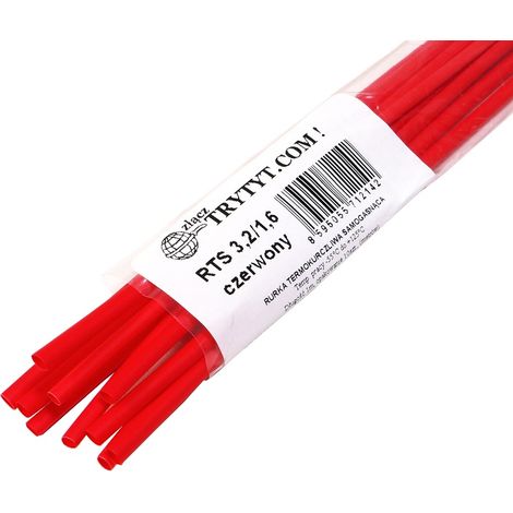 10 guaine termorestringenti rosse RTS 3.2/1.6