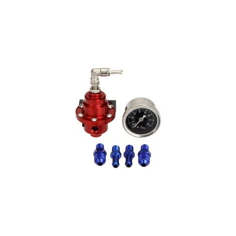 Régulateur de Pression de Carburant Réglable en Alliage d'Aluminium Universel FPR avec Jauge de Pression de Carburant pour Voiture Auto(Red) (1/5)
