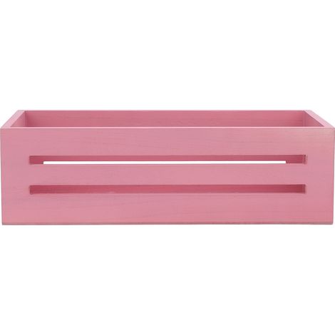 Panier rangement bois 12,99x6,1x3,94in multifonction rose – Boîte bac salle bain chambre papier toilette, rangement (1/5)