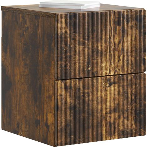 Maison Exclusive - Mobiletto da notte a muro 2 pcs Rovere Fumo 33 x 34,5 x 40 cm
