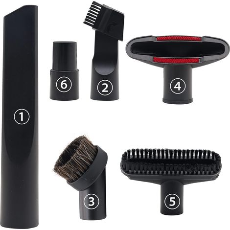 Kit d'accessoires pour aspirateur (1 1/4 pouce) : brosse pour sols durs et adaptateur standard pour tuyau (de 32 mm / 1 1/4 po à 35 mm / 1 3/8 po) – Lot de 6 pièces (1/5)