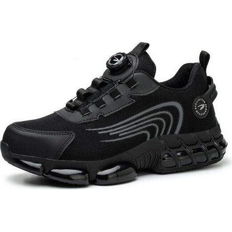 Safety shoes for work use – twist closure, impact and puncture resistant construction, lightweight and breathable sneakers, boots for men and women, size 41