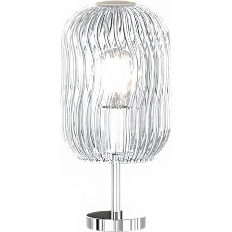 Abat-jour moderno top light tender 1181 cr p tr e27 led vetro lampada tavolo