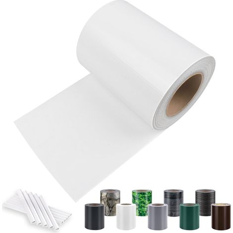 PVC Double Garden Privacy Screen, 450 g/m², 35 m x 19 cm, White, with 20 Mounting Clips, Privacy Screen, Balcony (1/5)
