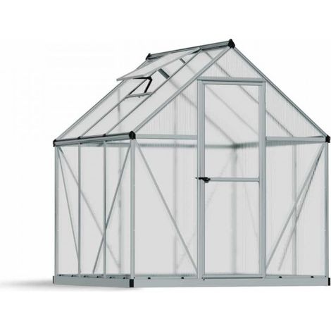Greenhouse Mythos 6X6 - Polycarbonate - L186 x W185 x H208 - Silver