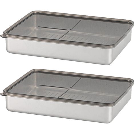 Boites Alimentaires Hermétiques,Jeu De 2 Récipients à Charcuterie, Empilables Boite De Rangement Frigo Taille Supplémentaire Pour Fromage, Viande, Boîte à Saucisses 2000ML
