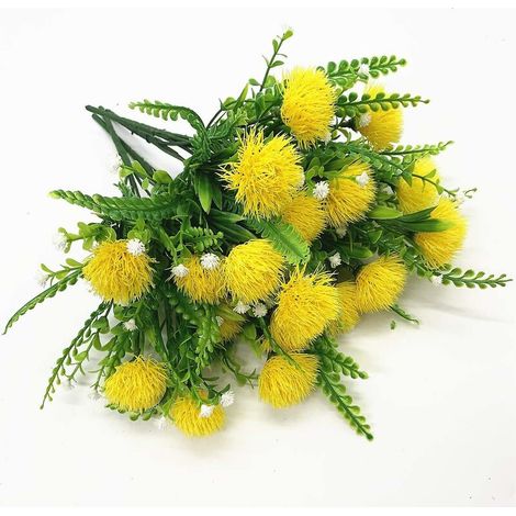 Pissenlit artificiel en plastique, arbuste, fausse herbe, pour mariage, intérieur et extérieur, remplissage de jardinières - Vert, lot de 4-AquaForge (1/4)