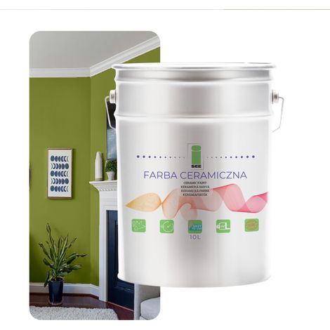 PITTURA MURALE IN CERAMICA VERDE LAVABILE VERDE MUSCHIO 10L ANTIMACCHIA (1/5)