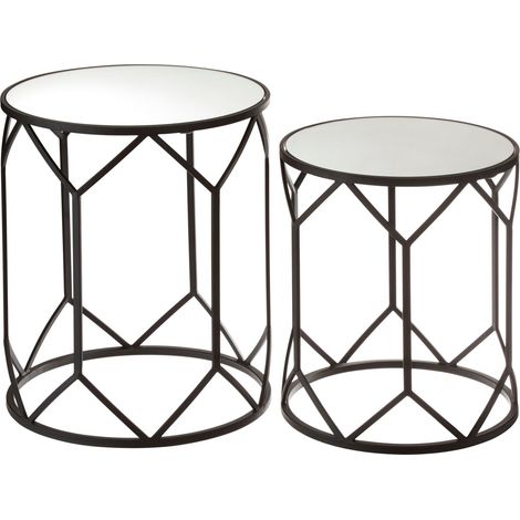 Premier Housewares Set of 2 Avantis Polygonal Frame Tables (1/4)
