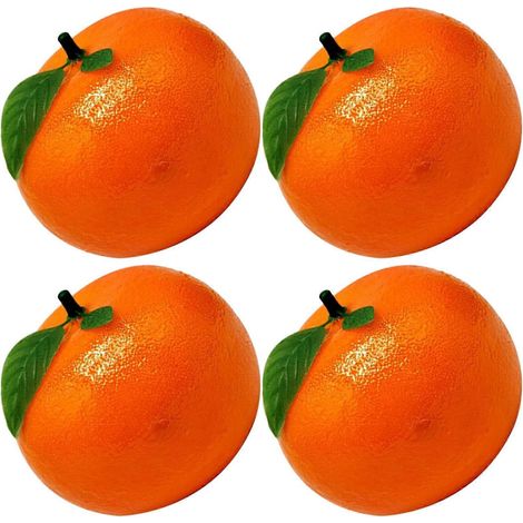Modèle de mandarine artificielle pour ornement de mode, lot de 4 décorations oranges artificielles