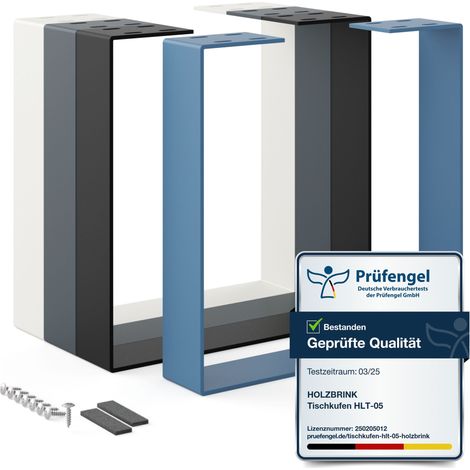 HOLZBRINK Tischbeine Metall Distant Blue 1 Stück Tischkufen/Tischgestell für Couchtisch, Esstisch, Schreibtisch, Sitzbank Möbelfüße size: 40x43cm