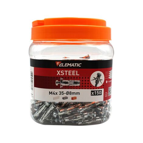 ELEMATIC BARATTOLO 150 TASSELLI XSTEEL M4 CARTONG