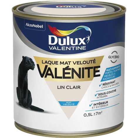 Peinture Laque Valénite Mat Lin Clair 0,5 L - Dulux Valentine