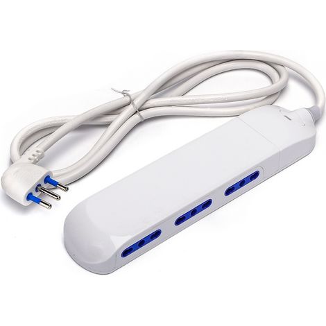 Ciabatta multipresa elettrica Slim 6 posti con cavo da 1,5m &8211 6 Prese Bipasso Aigostar (1/3)