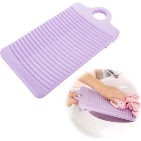 Planche à laver - Outil de nettoyage - Antidérapante - Plastique épais - Trépied fixe - Violet