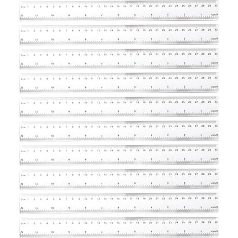 Lot de 20 règles mesure en plastique transparent, scolaires robustes (1/5)