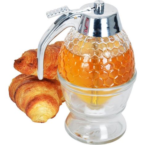Dispensador de jarabe de miel, recipiente de vidrio para miel, 250 ml (1/4)