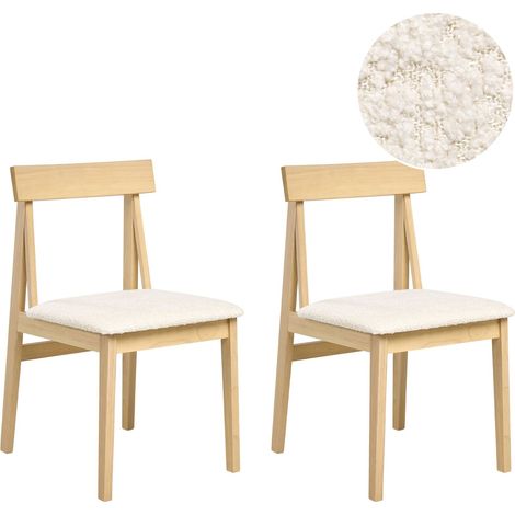 Esszimmerstuhl 2er Set ISLE Holz Hellbraun / Beige