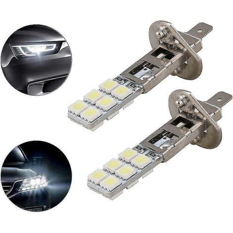 Ampoule de rechange H1 12 LED pour phares antibrouillard/feux de brouillard, blanc brillant, culot 5050, fine et plate (lot de 2) (1/5)