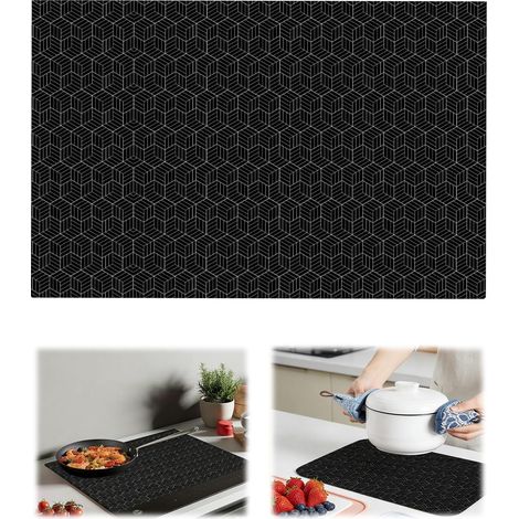 Tapis Protection Plaque Induction 52  78cm Noir, Tapis Induction Silicone, Résistant à la Chaleur, Antidérapant et Résistant Aux Rayures, Réutilisable Facile à Nettoyer (1/5)