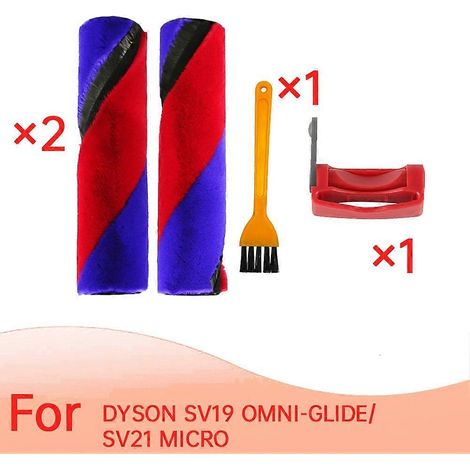 Kit de 2 brosses principales + verrouillage de l'interrupteur pour aspirateur SV19 OMNI-GLIDE/SV21 MICRO, brosse à double rouleau en velours doux (1/5)