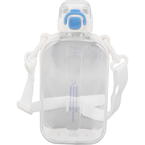 750 ml auslaufsichere PC-Silikon-Wasserflasche, leicht und tragbar mit Tragegurt, ideal für Sport und Outdoor-Aktivitäten, Farbe: Weiß. (1/5)