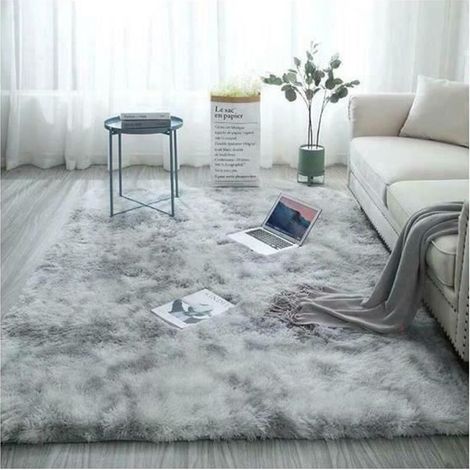 Tapis Shaggy Gris léger en Polypropylène Souple 120 x 160 cm (1/4)