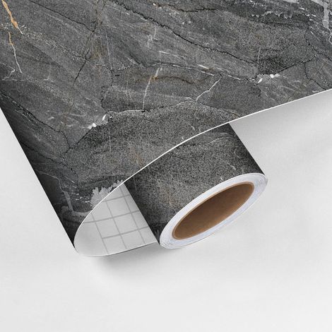 Revêtement sticker sol - GRANIT GRIS - Rouleau adhésif Protection Anti-dérapant - 60x100cm (1/5)