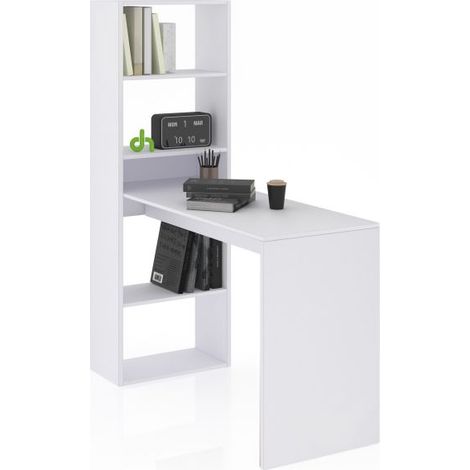 Mesa de escritorio con estantería Cosmic Blanco Artik (Blanco Mate) (ancho) x 71cm (alto) (1/5)