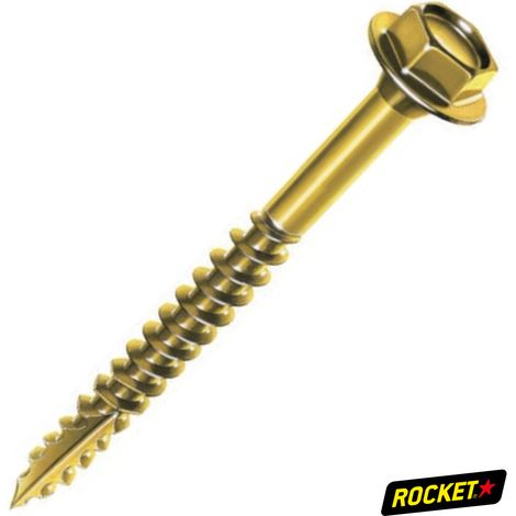 Vis Bois Tirefond Totalond Rocket TH avec Rondelle 8X80 Acier Zingué Bichromaté (1/2)