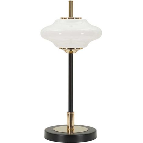 Lampe à poser en métal et verre 22 x 46 cm Vintage