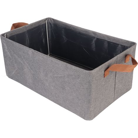 Grand bac de rangement pliable à poignées, ouverture large, renforcé et résistant, idéal pour vêtements et serviettes. (1/5)
