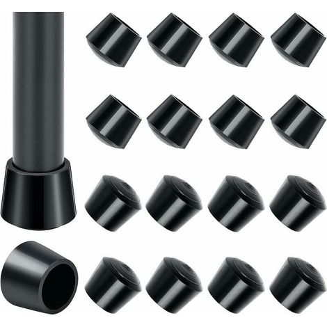Set mit 16 Stuhlgleitern aus Gummi (25 mm) – Bodenschutz – Geräuschdämpfung – Für den Innen- und Außenbereich geeignet – 16 Stück (1/5)