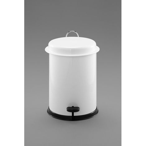 BELTRAN 30010 COMPLEMENTOS Cubo Pedal Metálico 5 Litros Blanco - ref: 064-30010