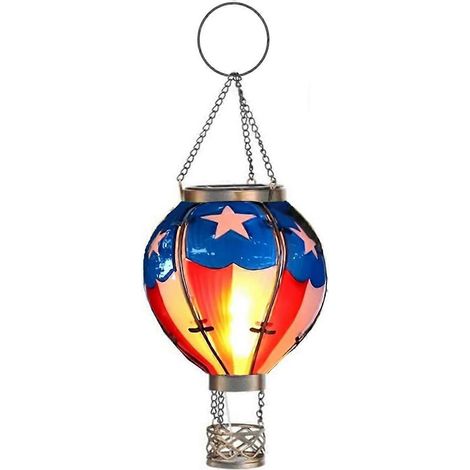 Lanterne solaire montgolfière pour jardin, terrasse, porche, arbre, décoration de cour (1/4)