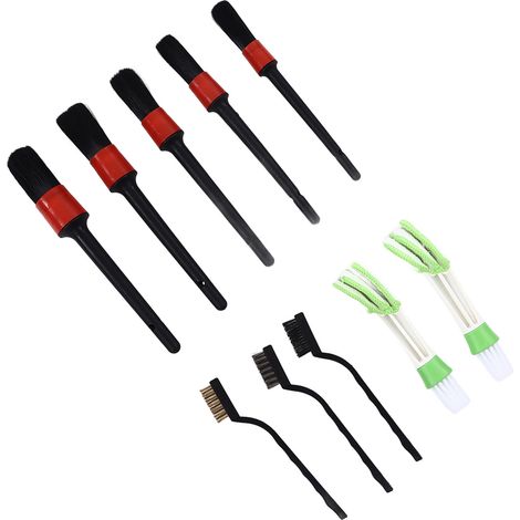 Kit de nettoyage automobile 10 pièces pour le nettoyage des jantes, de l'intérieur, de l'extérieur et du cuir. (1/5)