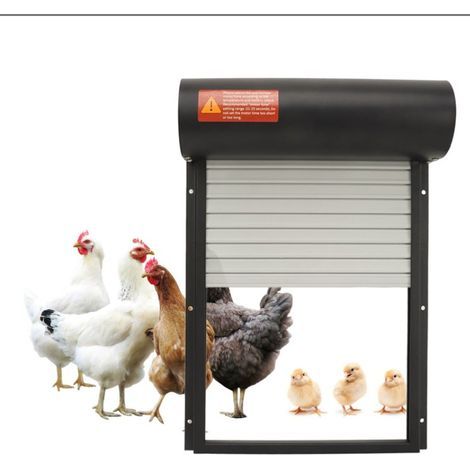 Automatic Chicken Coop Door, Solar Powered Roller Shutter Door, Compatible and Easy to Install, Predator and Weather Resistant (1/5)