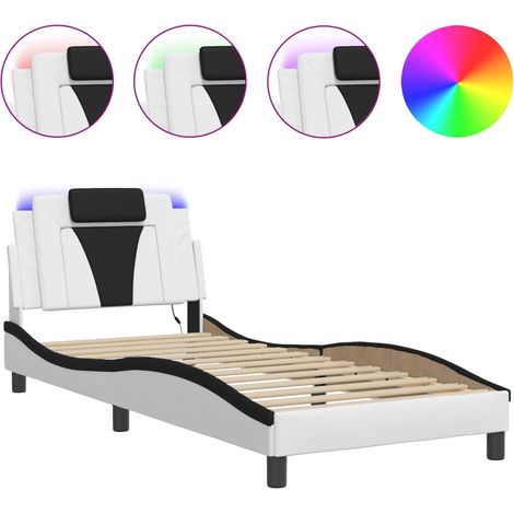 Maison Exclusive - Giroletto Viana con LED senza Materasso Bianco e Nero 90x200 cm (1/5)