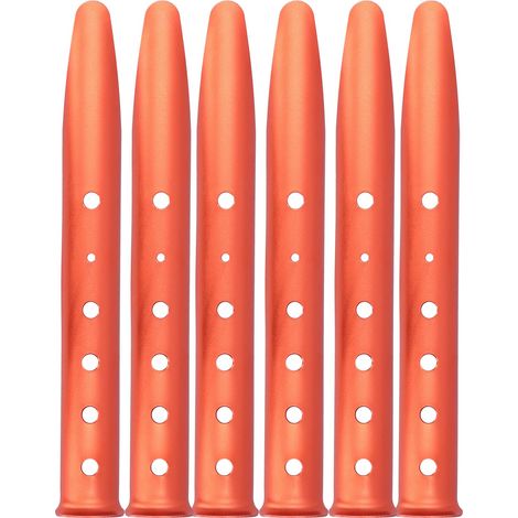 Lot de 6 piquets de tente orange en forme de U en alliage d'aluminium pour camping, plage, sable, neige (1/5)