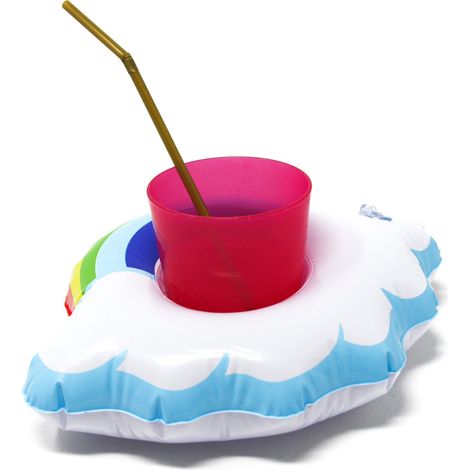 Unique 20x Schwimmende Regenbogen Wolke Getränkehalter aufblasbar Pool Badespielzeug (1/4)