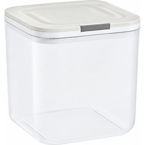 Boîte de rangement transparente et épaisse pour capsules de lessive, étanche à l'humidité, grande capacité, couvercle carré, petit format 2,5 L avec gobelet. (1/5)