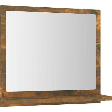 Bathroom Mirror Smoked Oak 40x10.5x37 cm Engineered Wood vidaXL