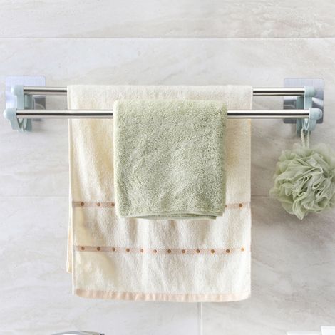 Porte-serviettes double en plastique et acier inoxydable, vert. (1/5)