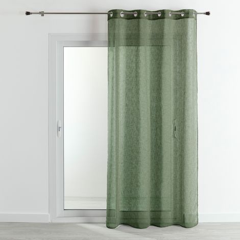 Voilage - Effet lin fluide Vert Olive 140x240 cm