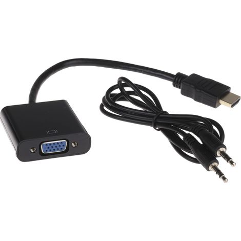 Adaptateur audio et vidéo RS PRO, HDMI Mâle vers VGA Femelle ( Prix pour 1 )