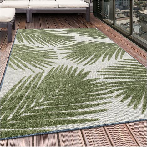 Tapis floral intérieur et extérieur vert Bent Vert 140x200 (1/5)