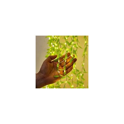Guirlande Solaire Exterieur , Feuilles de Saule Guirlande Lumineuse Exterieure 100LED-3M-8 Mode,Guirlande Solaire Étanche, Pour Mariage, Clôture,Noël, Fêtes, Décorations De Jardin (1/5)