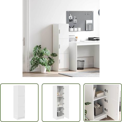 Stauraum - Highboard Weiß 31,5 x 32 x 122,5 cm (1/5)
